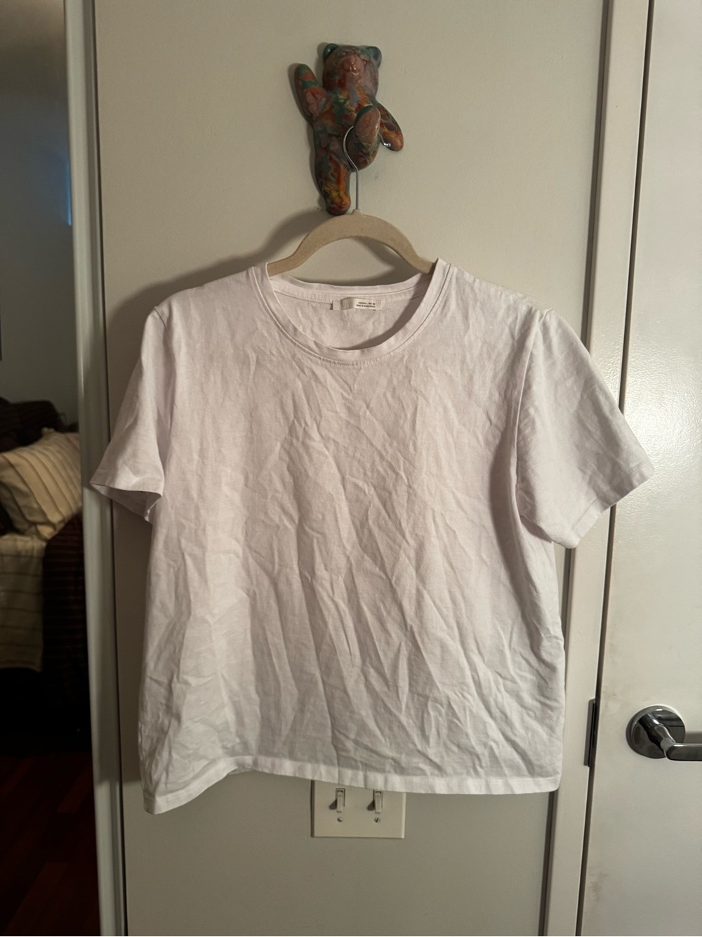 Zara Classic White Crewneck Tee Size M